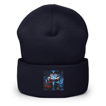 Load image into Gallery viewer, Blue and Red Twins Cuffed Art Beanie - Cloutropolis