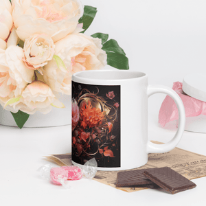 Four Flowers White Glossy Mug - Cups - Cloutropolis