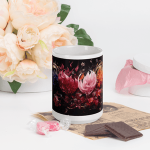 Four Flowers White Glossy Mug - Cups - Cloutropolis