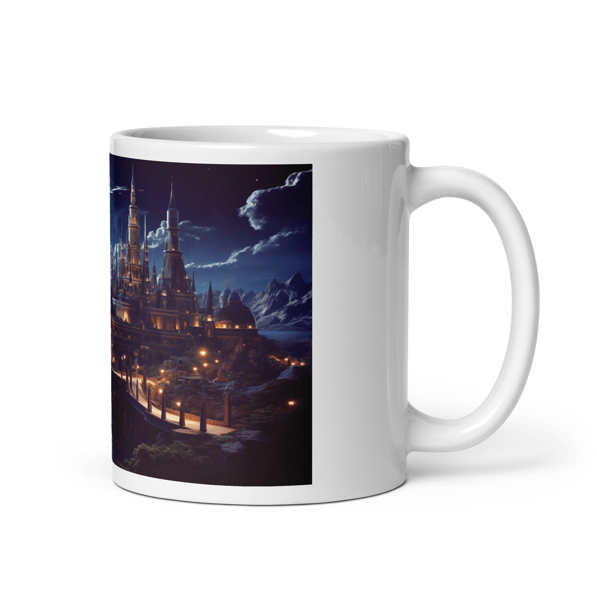 Moonveil Isles White Glossy Mug - Cloutropolis