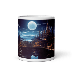 Moonveil Isles White Glossy Mug - Cloutropolis