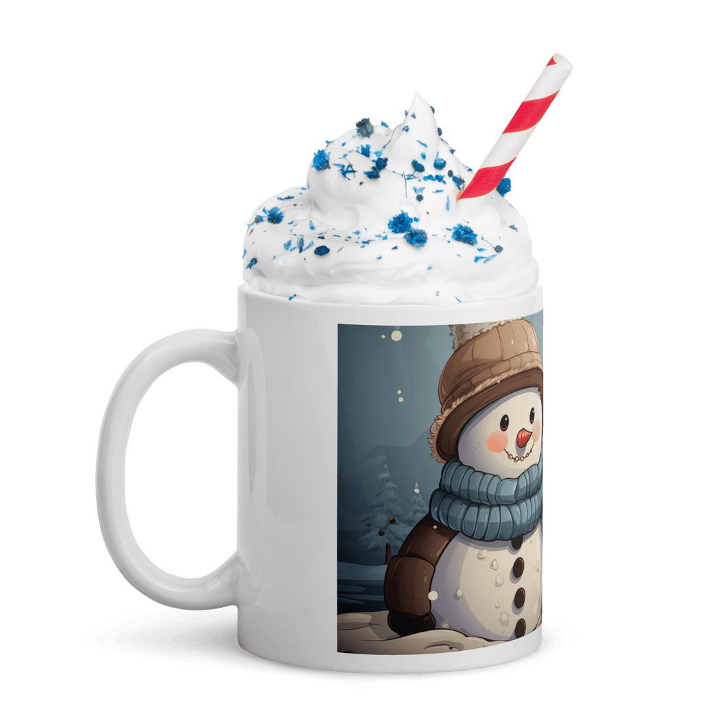 Snowman With Some Hot Chocolate Cup - Cloutropolis