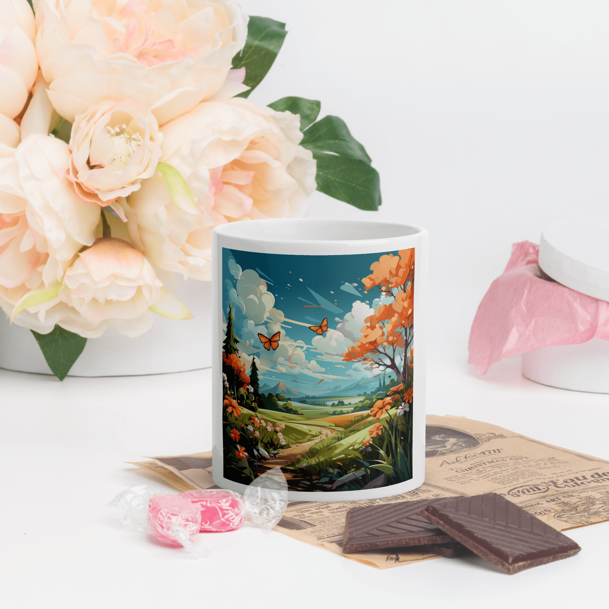 Spring Butterfly Duo Mug - Cups - Cloutropolis