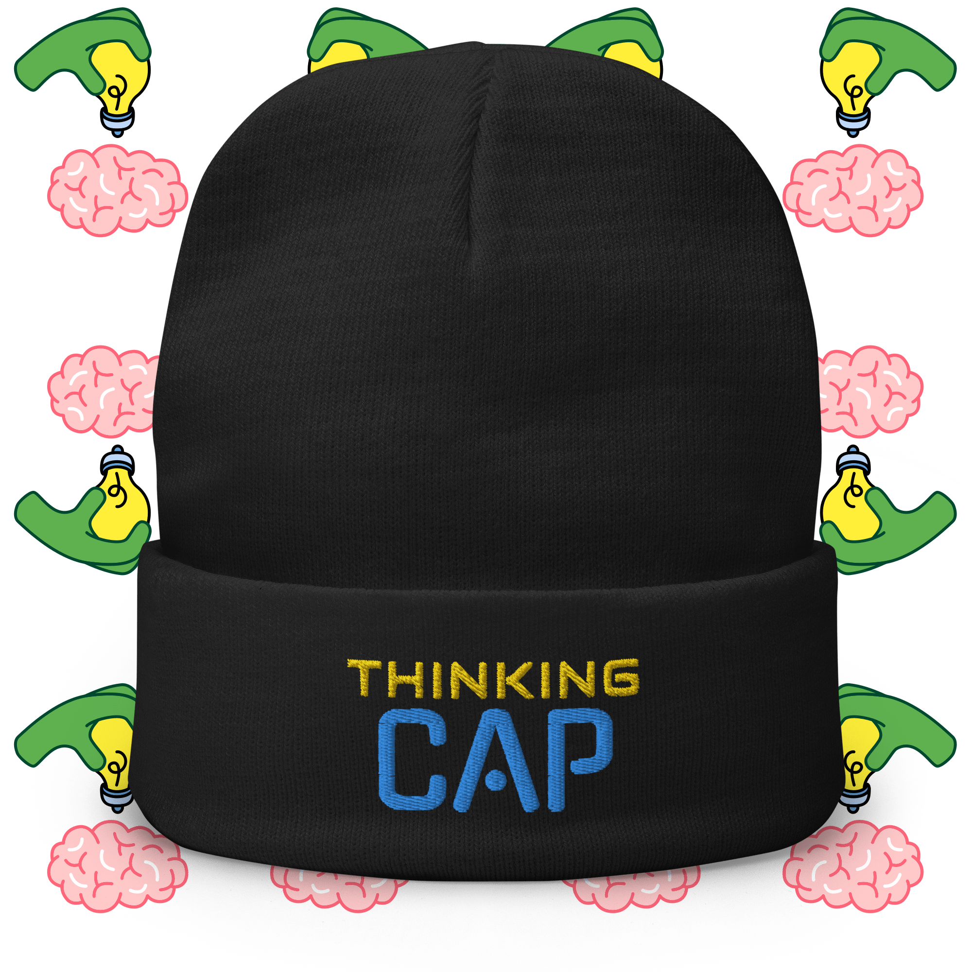 Thinking Cap Embroidered Beanie - Cloutropolis