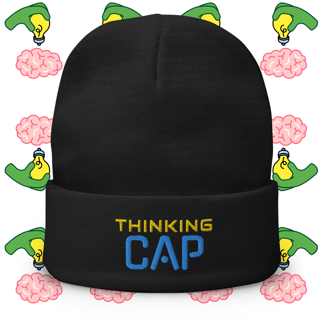 Thinking Cap Embroidered Beanie - Cloutropolis