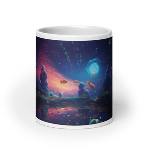 Void Space Aquarium White Glossy Mug - Cups - Cloutropolis