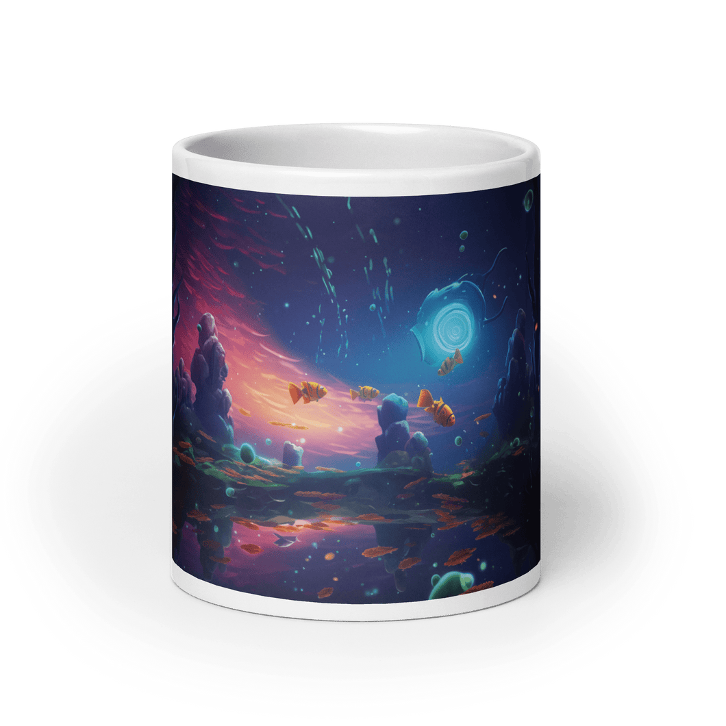 Void Space Aquarium White Glossy Mug - Cups - Cloutropolis